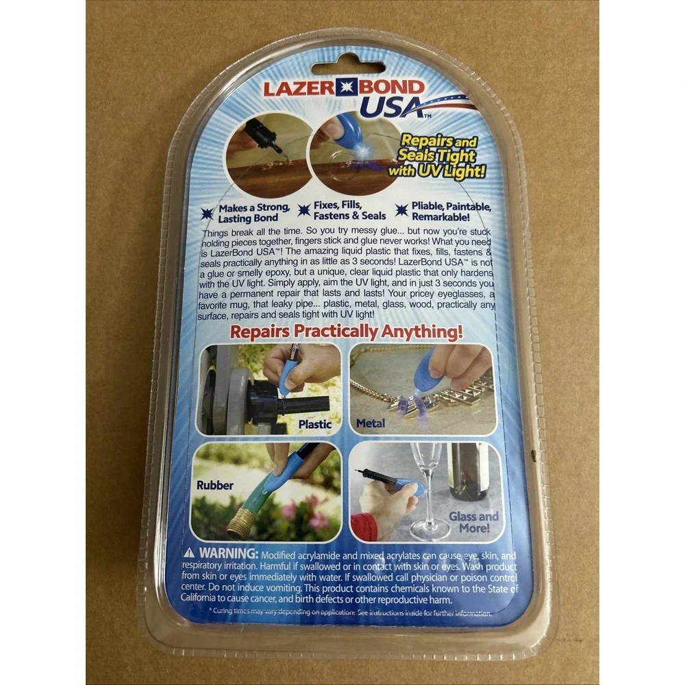 3 Second Rapid Repair Lazer Bond USA UV Activated Liquid Plastic 1421